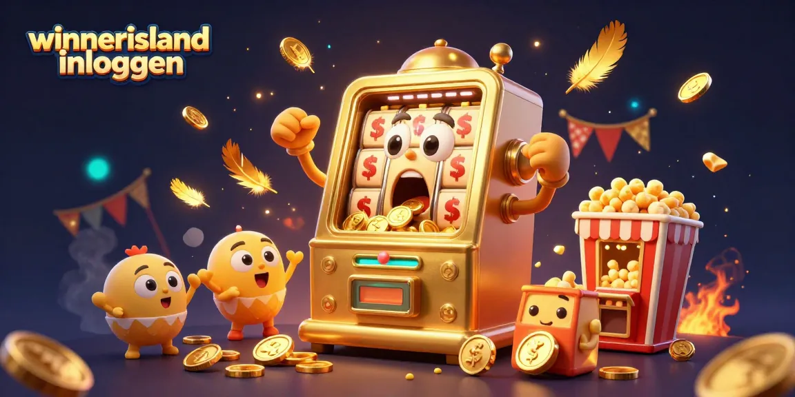 Experience the excitement of winnerisland inloggen with a dynamic golden slot machine scene.